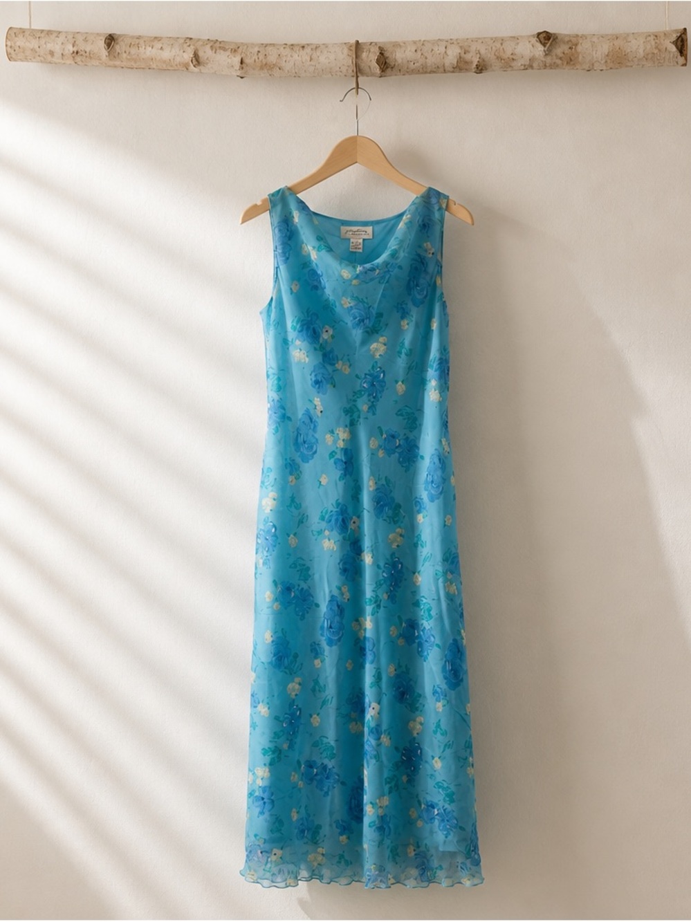Y2K Giorgio fiorelli Blue Floral Slip Dress